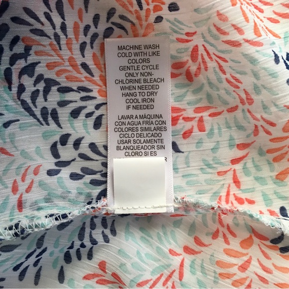 Fever Womens Double Layer Chiffon Print Sleeveless Tunic Top Asymmetric Hem Sz S - Picture 8 of 9